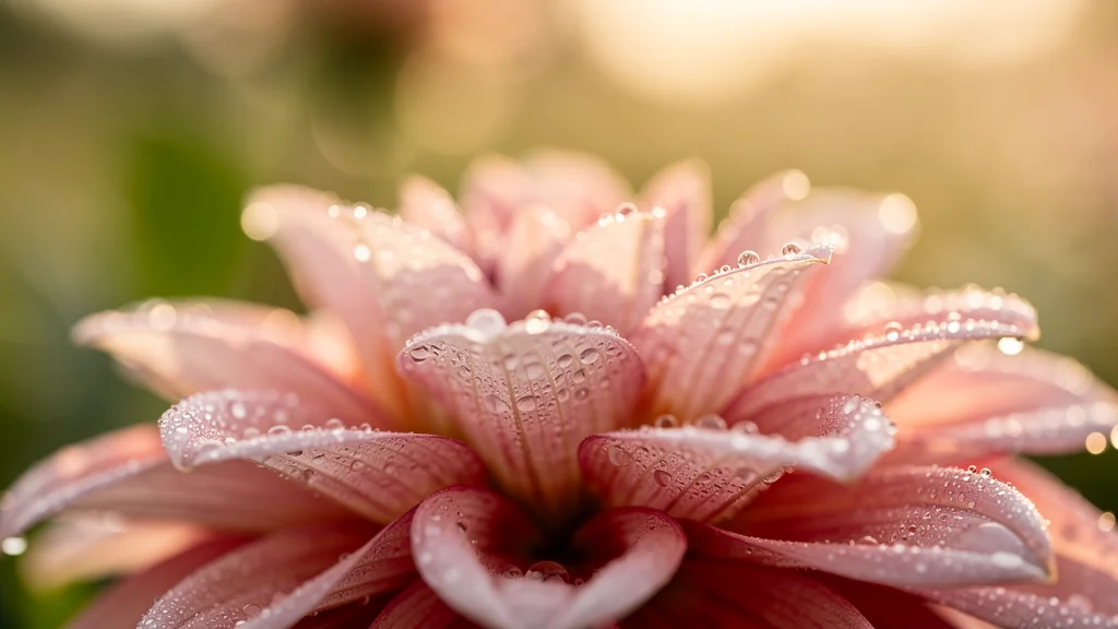 Close-up of dew-kissed dahlias at golden hour — Lalaland Flower Farm