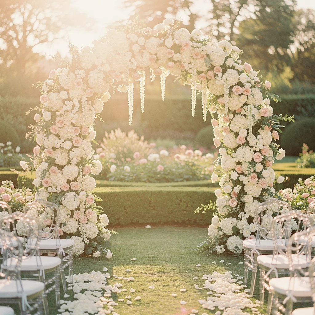Wedding ceremony floral arch